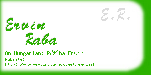 ervin raba business card